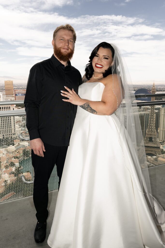 Bride and groom portraits at The Cosmopolitan Hotel in Vegas
