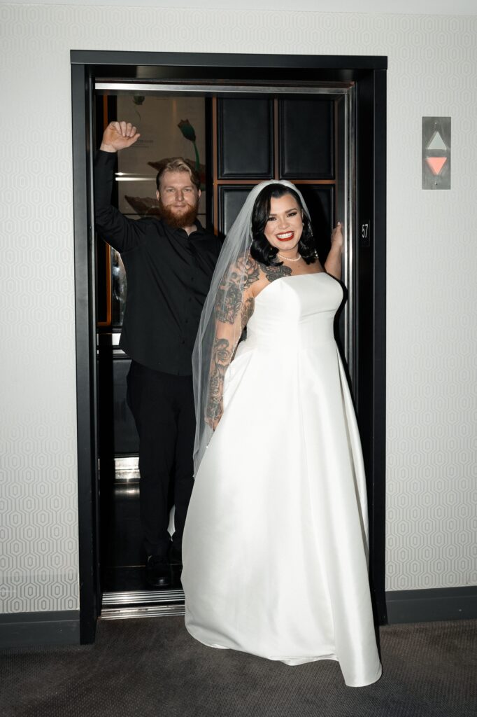 Bride and groom portraits at The Cosmopolitan Hotel in Vegas