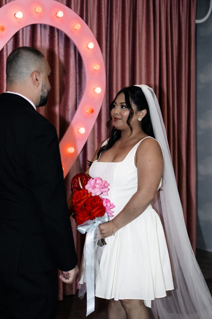 Bride and grooms ceremony at Sure Thing Chapel Las Vegas