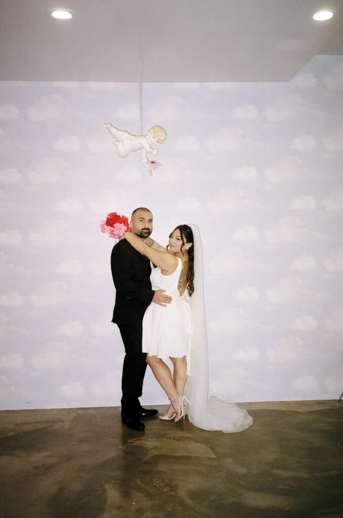 Bride and grooms Sure Thing Chapel Las Vegas elopement on film