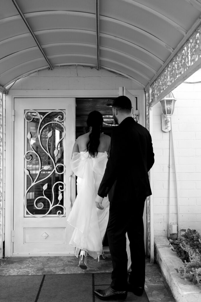 Bride and grooms portraits at The Little White Chapel