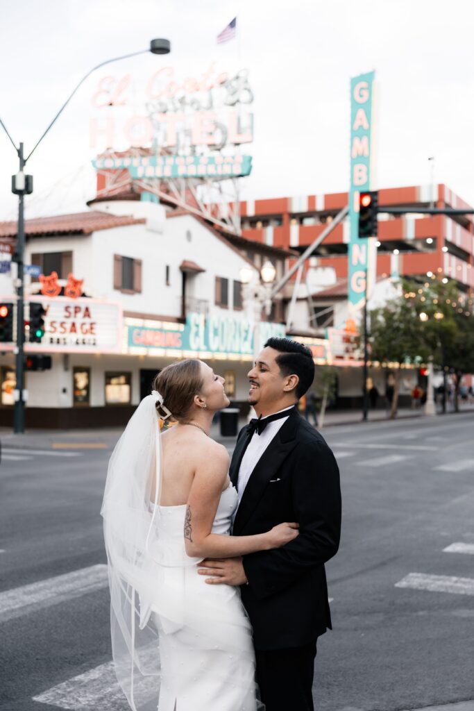 Bride and groom portraits in downtown Las Vegas. 