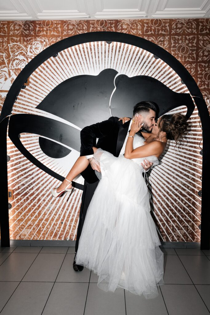 Bride and groom portraits from their Taco Bell Las Vegas wedding