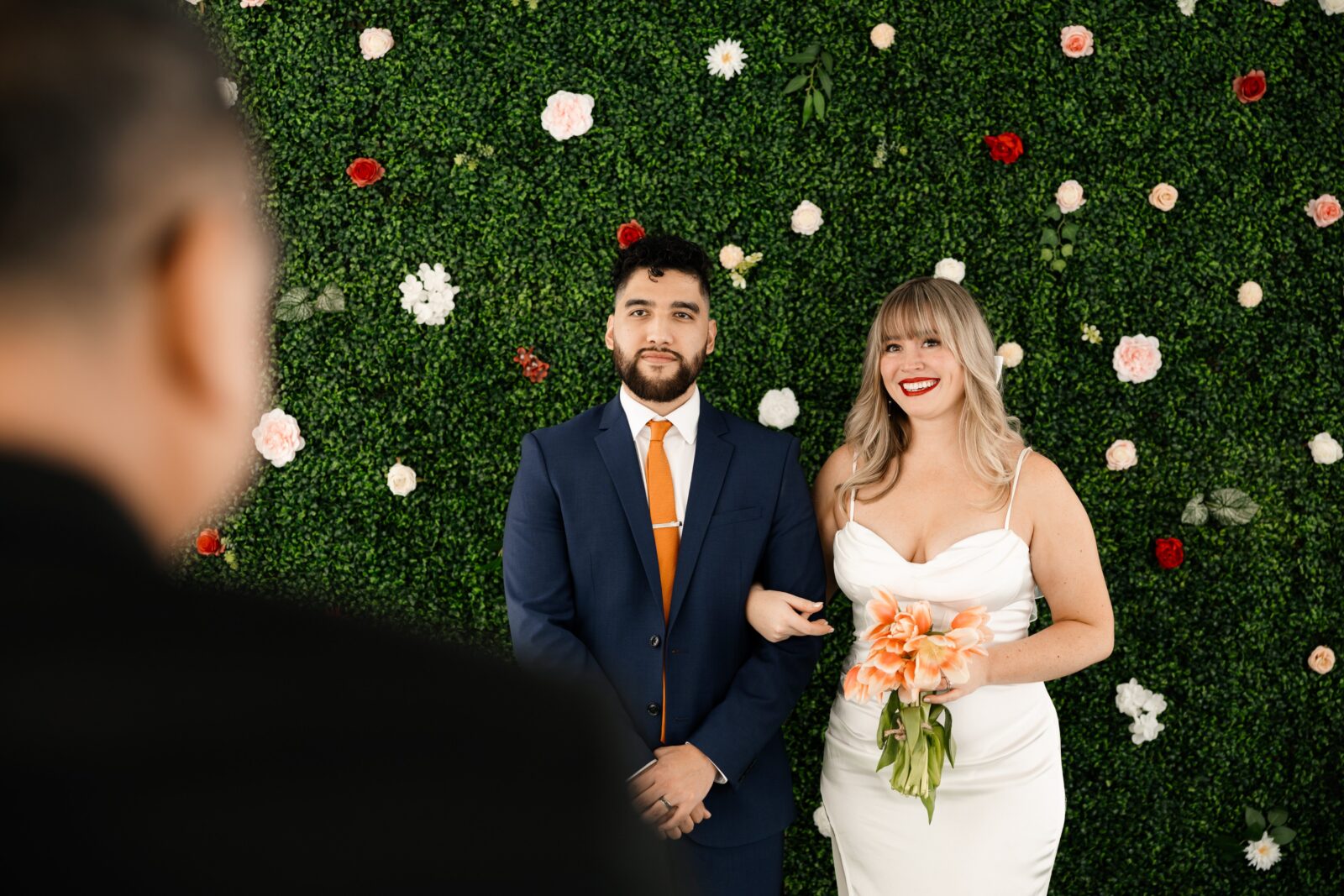 Bride and groom during their Gazebo elopement