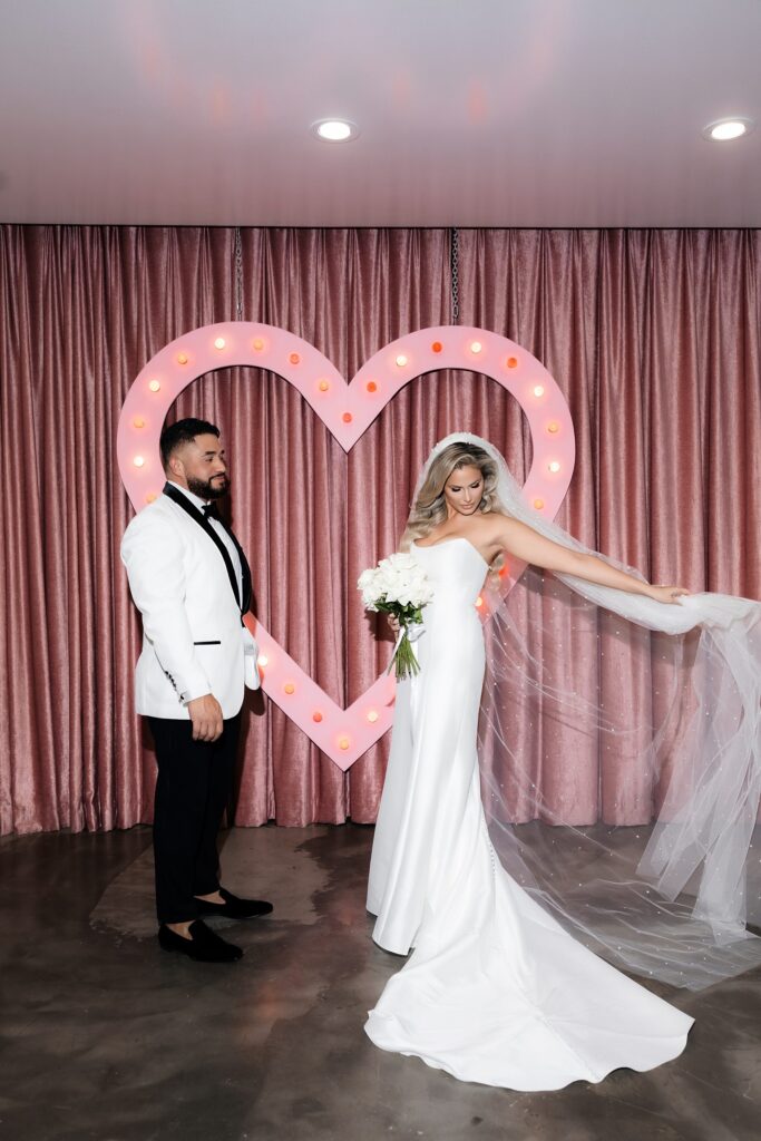 Bride and groom standing at the altar for their Sure Thing Chapel elopement ceremony