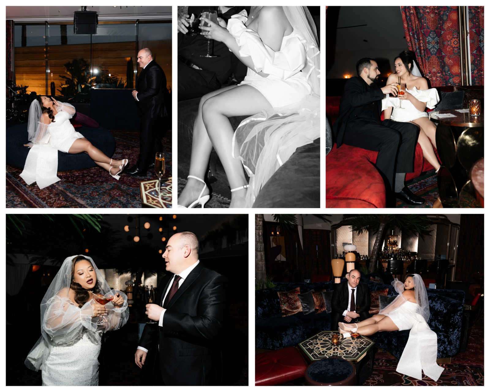 Elopement photos at Shag Room at The Virgin Hotel - one of the best Las Vegas photoshoot locations