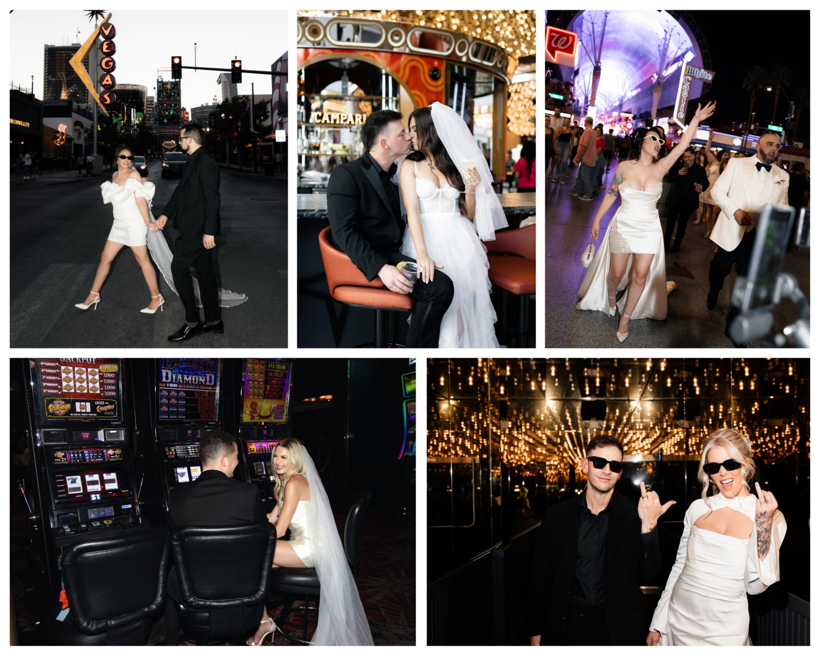 Elopement photos on Fremont Street- one of the best Las Vegas photoshoot locations