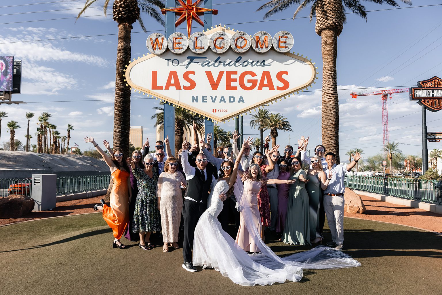 Group shot in front of the Welcome to Fabulous Las Vegas sign