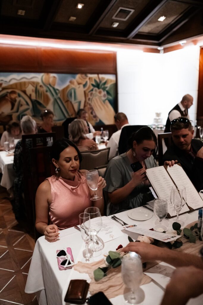 Wedding guests enjoying drinks at Lawry's Steakhouse