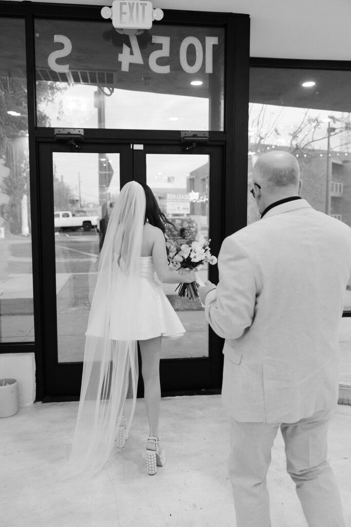 Bride and groom leaving That Chapel Downtown