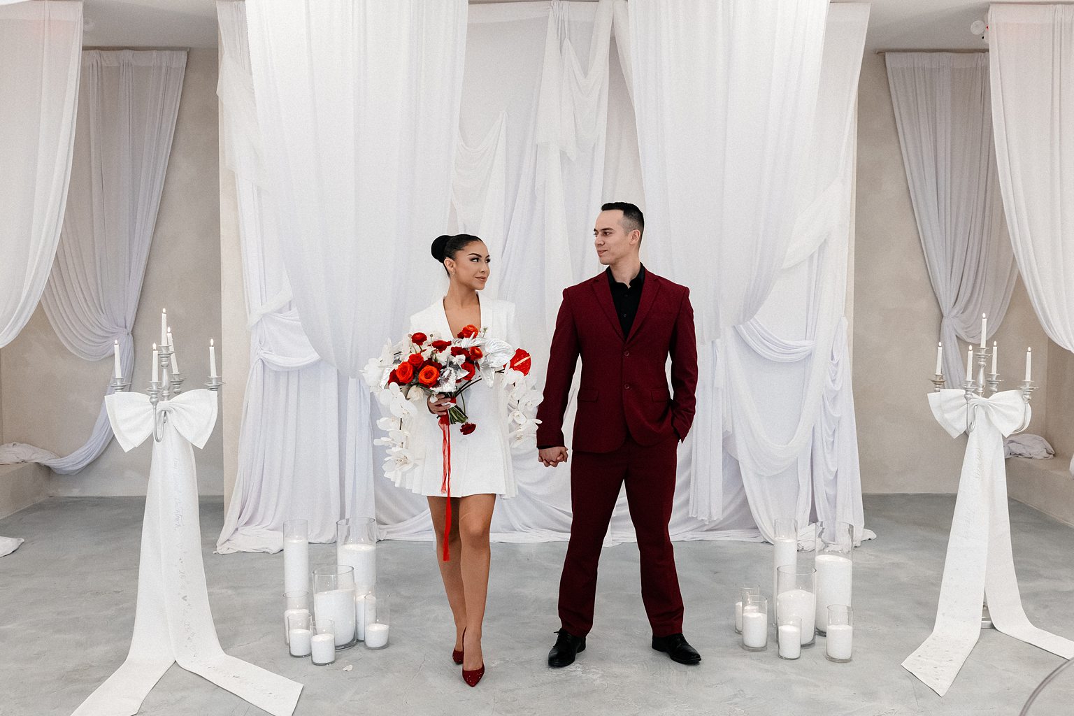 Bride and groom standing at the altar for their That Chapel Downtown wedding