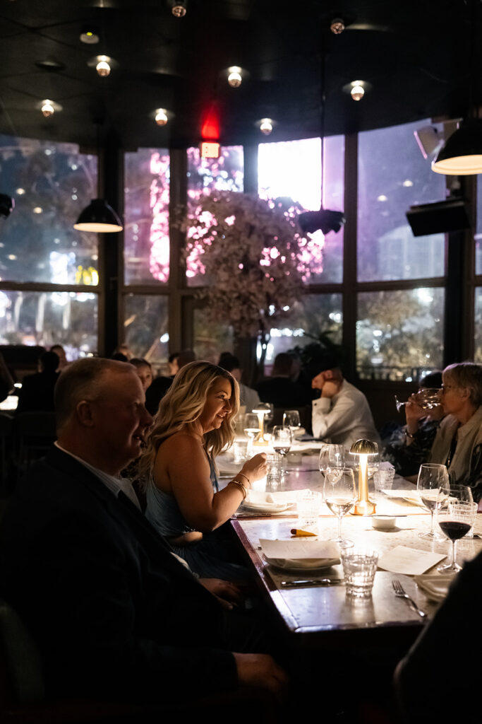 Intimate Las Vegas post-wedding dinner at Carver Steakhouse