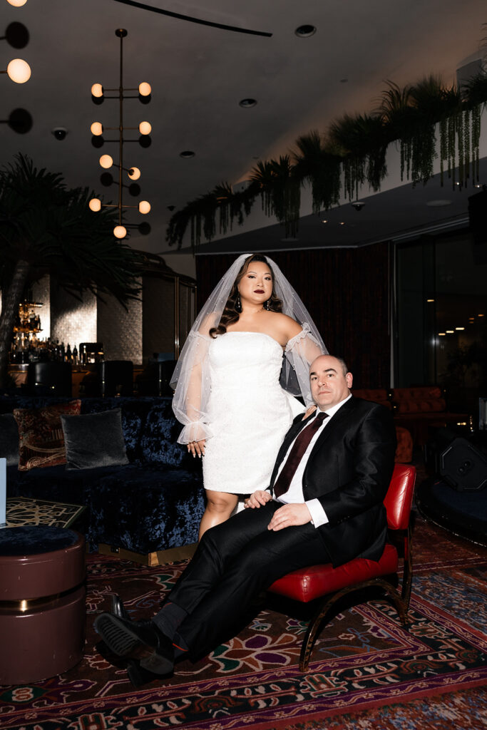 Editorial Las Vegas elopement photos in The Shag Room Las Vegas