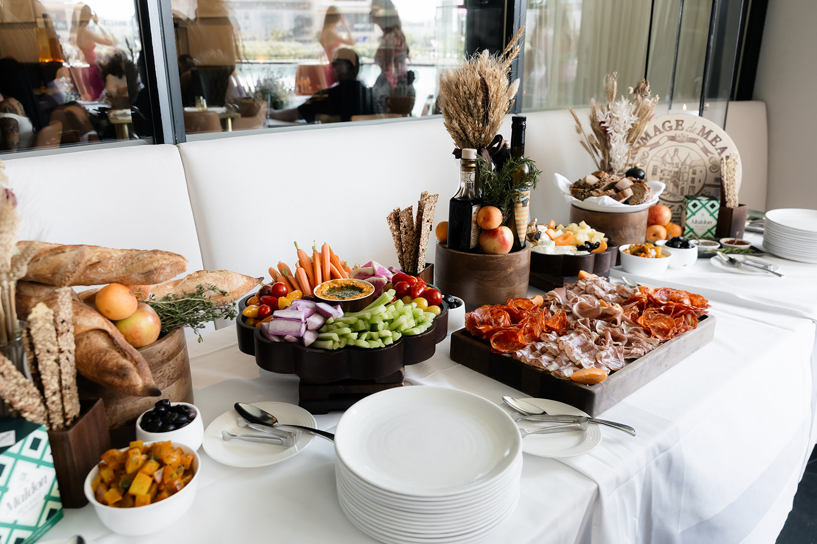 Spago Las Vegas charcuterie and appetizer display for an elopement reception.