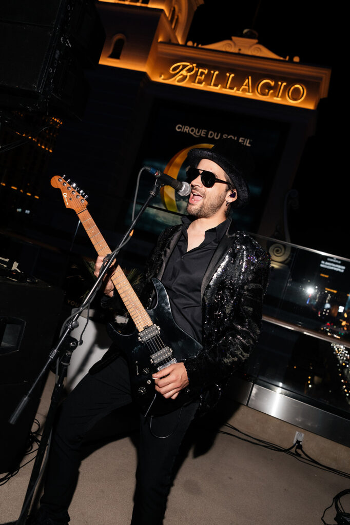 Live music being played at a reception at Cosmo.