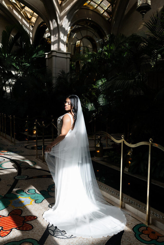 Indoor editorial bridal portraits at Wynn Las Vegas.