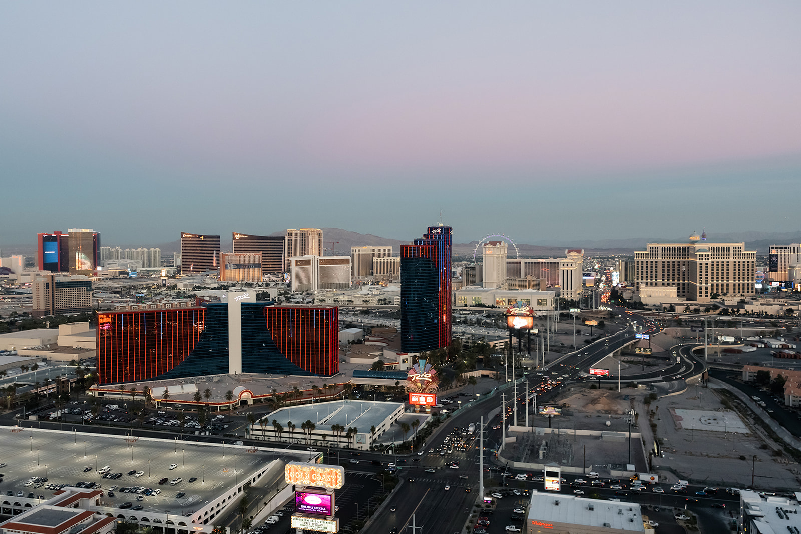 Skyline views of Las Vegas during blue hour