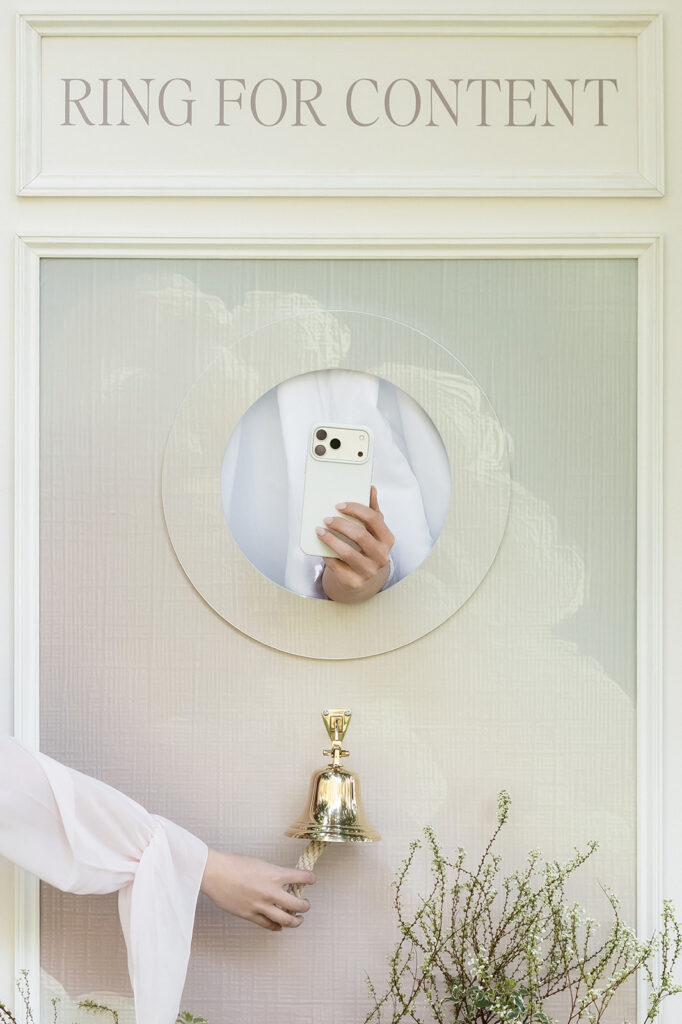 Ring for content booth setup with iPhone for Las Vegas wedding content creator experience.