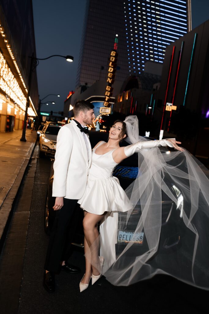 Luxury elopement photos in downtown Las Vegas.